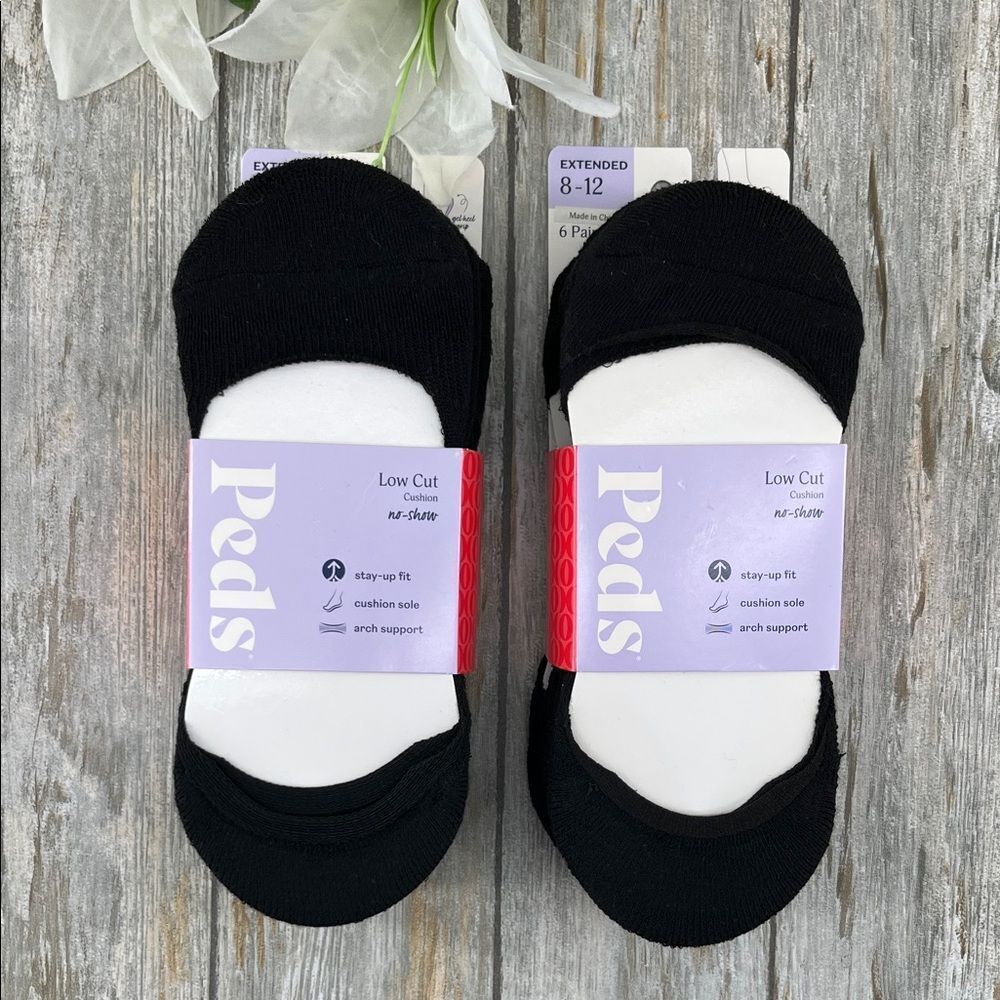 Women’s PEDS Low Cut Cushion Liner Socks 2, 6-Packs Size 8-12
